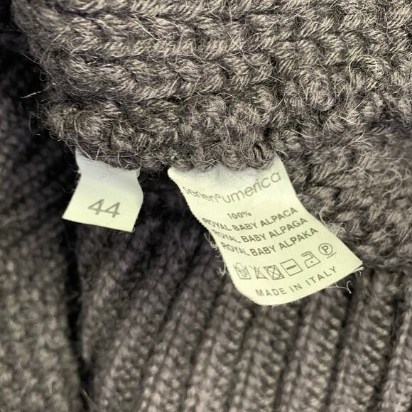 SERIENUMERICA Size 8 Black Baby Alpaca Knit Crew Neck Sweater - Picture 5 of 5